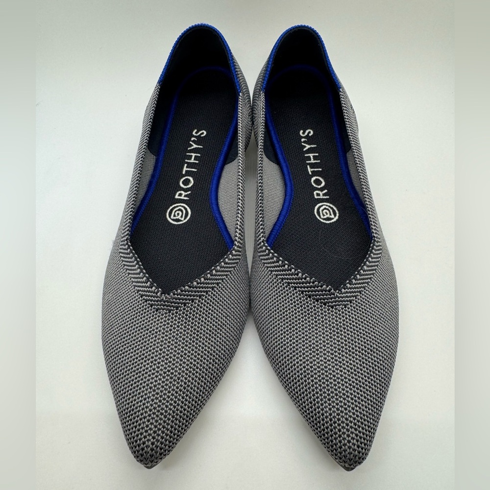 Rothy’s The Point Flat Women’s Size 8.5 Cloud Grey Birdseye